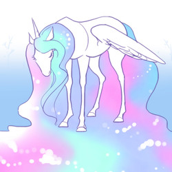 Size: 560x560 | Tagged: safe, artist:pasikon, princess celestia, g4, female, long mane, solo