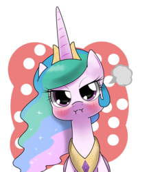 Size: 1080x1305 | Tagged: safe, artist:hoyeechun, princess celestia, g4, :i, angry, cute, cutelestia, female, madorable, solo, tsundelestia, tsundere