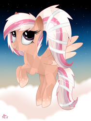 Size: 5000x6658 | Tagged: safe, artist:axioma_dice, oc, oc only, crystal pony, pegasus, pony, absurd resolution, cloud, sky, solo, stars