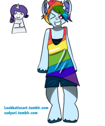 Size: 3000x3600 | Tagged: safe, artist:sadyuri, rainbow dash, rarity, anthro, g4, 30 minute art challenge, high res