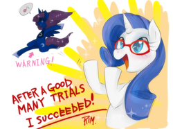 Size: 1000x742 | Tagged: safe, artist:girlieginger, princess luna, rarity, g4, glasses