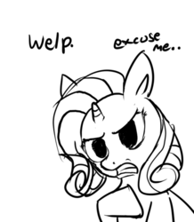 Size: 500x574 | Tagged: safe, artist:moonblizzard, rarity, g4, ask, female, monochrome, rarity answers, solo, tumblr