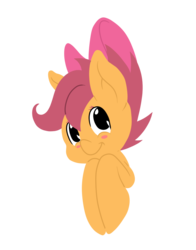 Size: 776x988 | Tagged: safe, artist:thepiplup, scootaloo, pegasus, pony, g4, bow, bust, cute, cutealoo, female, hair bow, simple background, solo, transparent background