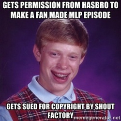 Size: 300x300 | Tagged: safe, bad luck brian, barely pony related, exploitable meme, hasbro, image macro, meme, shout factory