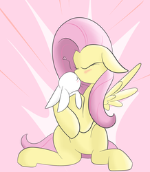 Size: 1711x1961 | Tagged: safe, artist:php120, angel bunny, fluttershy, g4, blushing, female, heart, interspecies, kissing, male, ship:angelshy, shipping, straight