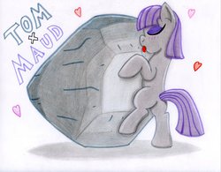 Size: 1012x789 | Tagged: safe, artist:the1king, maud pie, tom, g4, maud pie (episode), cargo ship, licking, rockcon, ship:tomaud, shipping, tongue out