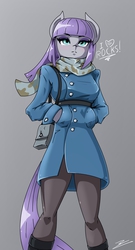 Size: 1228x2278 | Tagged: safe, artist:europamaxima, maud pie, earth pony, anthro, g4, maud pie (episode), ambiguous facial structure, clothes, dish towel, female, solo