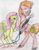 Size: 1791x2293 | Tagged: safe, artist:darkdawnbrony, big macintosh, fluttershy, earth pony, pony, g4, male, microphone, ship:fluttermac, shipping, singing, stallion, straight, traditional art