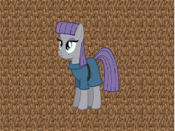 Size: 480x360 | Tagged: safe, artist:notsofrequentuser, maud pie, g4, maud pie (episode), animated, buildcraft, dirt, drill, drill hair, evolution, female, lightning, minecraft, mod, pickaxe, quarry, solo, terraria, text, wat