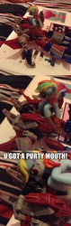 Size: 1494x4717 | Tagged: safe, rainbow dash, g4, action figure, creepy rainbow dash, starscream, transformers