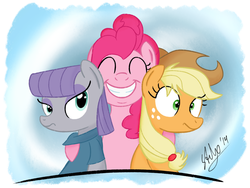 Size: 2048x1536 | Tagged: safe, artist:stuhp, applejack, maud pie, pinkie pie, g4, maud pie (episode)