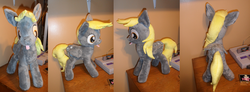 Size: 2000x733 | Tagged: safe, artist:judhudson, derpy hooves, pegasus, pony, g4, female, irl, mare, photo, plushie