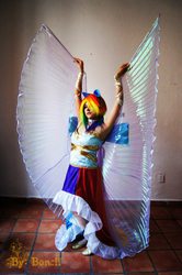 Size: 638x960 | Tagged: safe, artist:saizardrancher, rainbow dash, human, g4, cosplay, irl, irl human, photo, solo