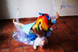 Size: 960x638 | Tagged: safe, artist:saizardrancher, rainbow dash, human, g4, cosplay, irl, irl human, photo, solo