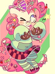 Size: 768x1024 | Tagged: safe, artist:supernoncutie, pinkie pie, earth pony, semi-anthro, ask harajukupinkiepie, g4, clothes, decora, female, harajuku, solo