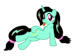 Size: 1024x768 | Tagged: safe, artist:drako1997, oc, oc only, :p, cute, looking at you, on side, pose, simple background, smiling, solo, tongue out, transparent background