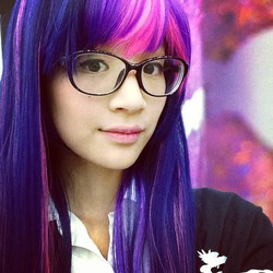 Size: 612x612 | Tagged: safe, artist:meihoshi, twilight sparkle, human, bronycon, g4, cosplay, glasses, instagram, irl, irl human, photo, solo