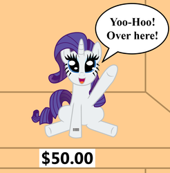 Size: 1130x1148 | Tagged: safe, artist:vincentthecrow, part of a set, rarity, g4, barcode, bronybait, female, for sale, ponies for sale, price tag, shut up and take my money, solo, speech bubble