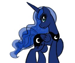 Size: 977x818 | Tagged: safe, artist:drawponies, princess luna, alicorn, pony, g4, drawing, female, simple background, sketch, solo