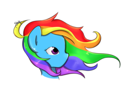 Size: 980x720 | Tagged: safe, artist:midnightpremiere, rainbow dash, pony, g4, bust, female, looking up, mare, no mouth, portrait, profile, simple background, solo, transparent background, windswept mane