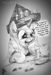 Size: 800x1165 | Tagged: safe, artist:jcosneverexisted, princess luna, g4, filly, grayscale, monochrome, woona