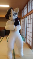 Size: 720x1280 | Tagged: safe, artist:girlieginger, rarity, human, g4, cosplay, fursuit, irl, irl human, photo, solo