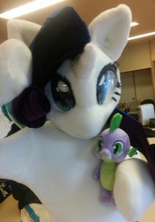 Size: 896x1280 | Tagged: safe, artist:girlieginger, rarity, spike, human, g4, cosplay, fursuit, irl, irl human, photo