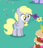 Size: 170x190 | Tagged: safe, screencap, derpy hooves, pegasus, pony, g4, pinkie pride, season 4, animated, cute, derpabetes, female, filly, filly derpy, solo