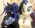 Size: 722x579 | Tagged: safe, artist:girlieginger, artist:kolshica, princess luna, rarity, human, g4, cosplay, fursuit, irl, irl human, photo