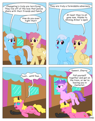 Size: 1020x1311 | Tagged: safe, artist:t-brony, amethyst star, cherry berry, dizzy twister, linky, orange swirl, shoeshine, sparkler, changeling, comic:friendship is tragic, g4, comic, friendship express, starvation, train