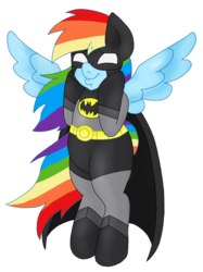 Size: 995x1332 | Tagged: safe, artist:blackbewhite2k7, rainbow dash, g4, batman, batmare, dc comics, female, simple background, so awesome, solo, transparent background, vector