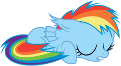 Size: 1236x674 | Tagged: safe, artist:imageconstructor, rainbow dash, bat pony, pony, g4, bat ponified, cute, dashabetes, female, filly, filly rainbow dash, race swap, rainbowbat, simple background, sleeping, solo, svg, transparent background, vector