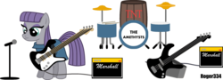 Size: 2405x870 | Tagged: safe, artist:roger334, maud pie, g4, maud pie (episode), drums, electric guitar, female, guitar, hilarious in hindsight, marshall, musical instrument, parody, rock (music), rock band, simple background, solo, transparent background, vector