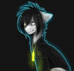 Size: 903x863 | Tagged: safe, artist:risu-nya, oc, oc only, clothes, glasses, glowstick, hoodie, solo