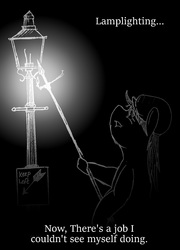 Size: 1112x1544 | Tagged: safe, artist:pitpone, oc, oc only, oc:pit pone, hat, inverted colors, lamplighter, lamppost, monochrome, solo