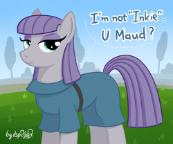 Size: 3072x2560 | Tagged: safe, artist:dsp2003, maud pie, earth pony, pony, g4, maud pie (episode), female, high res, mare, pun, smiling, solo, u mad, u maud, when she smiles