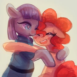 Size: 1280x1282 | Tagged: safe, artist:cherivinca, maud pie, pinkie pie, g4, maud pie (episode), clothes