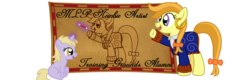 Size: 1100x350 | Tagged: safe, artist:fetchbeer, dinky hooves, g4, clothes, crossover, guybrush threepwood, newbie artist training grounds, pencil, ponified, simple background