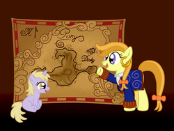 Size: 4000x3000 | Tagged: safe, artist:fetchbeer, dinky hooves, g4, dinky island, guybrush threepwood, map, monkey island, ponified