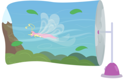 Size: 5072x3232 | Tagged: safe, artist:discorded, fluttershy, breezie, g4, .ai available, absurd resolution, breeziefied, fan, female, flutterbreez, leaves, scenery, simple background, solo, species swap, surreal, transparent background, vector