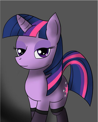 Size: 528x658 | Tagged: dead source, safe, artist:sawsta, twilight sparkle, g4, bedroom eyes, clothes, female, solo, stockings