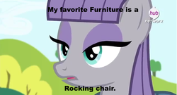 Size: 641x345 | Tagged: safe, maud pie, g4, maud pie (episode), female, hub logo, image macro, meme, rock pun, solo