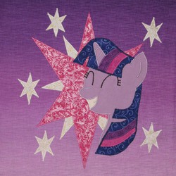 Size: 986x986 | Tagged: safe, artist:whiteheather, twilight sparkle, g4, female, quilt, solo