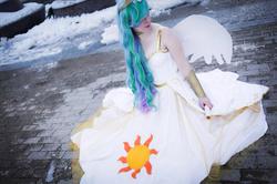 Size: 720x479 | Tagged: safe, artist:mintyblitzz, princess celestia, human, g4, cosplay, female, friendship report, irl, irl human, katsucon, katsucon 2014, photo, solo