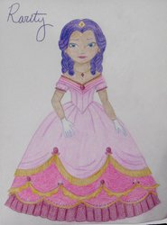 Size: 1536x2080 | Tagged: safe, artist:whiteheather, rarity, human, g4, female, humanized, solo, traditional art