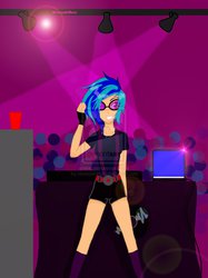 Size: 1962x2621 | Tagged: safe, artist:murasakirein, dj pon-3, vinyl scratch, human, g4, female, humanized, solo