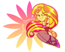 Size: 1248x1003 | Tagged: safe, artist:princesscallyie, sunset shimmer, equestria girls, g4, clothes, dress, earring, female, high heels, looking at you, pantyhose, solo