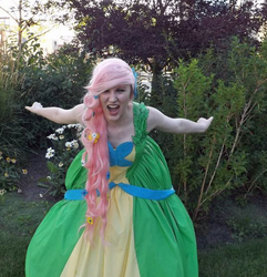 Size: 588x611 | Tagged: safe, artist:chocolattemilk, fluttershy, human, g4, cosplay, irl, irl human, photo, solo