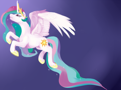 Size: 896x663 | Tagged: safe, artist:nuttychooky, princess celestia, g4, female, flying, solo