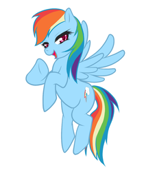 Size: 734x800 | Tagged: safe, artist:o0reika0o, rainbow dash, pegasus, pony, g4, female, flying, hooves, mare, open mouth, simple background, solo, spread wings, vector, white background, wings